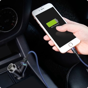АВТОМОБИЛЬНОЕ ЗАРЯДНОЕ УСТРОЙСТВО BASEUS USB РАЗВЕТВИТЕЛЬ 3.4А + ПРИКУРИВАТЕЛЬ 40ВТ