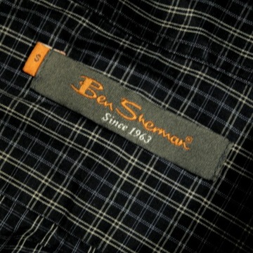 BEN SHERMAN _ CUDOWNA W KRATĘ KOSZULA Z LOGO _ S/M