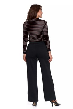 KLASYCZNE SPODNIE DAMSKIE WYSOKI STAN I PROSTA NOGAWKA ELEGANCKIE MORAJ XXL