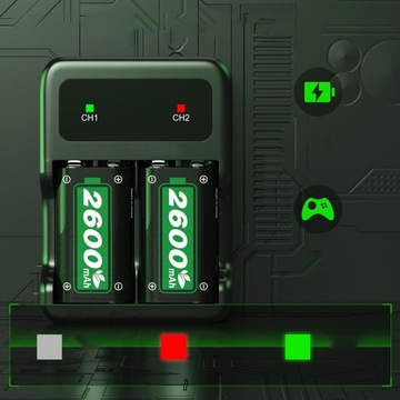 ЗАРЯДНОЕ УСТРОЙСТВО / АККУМУЛЯТОР 2 X 2600 МАЧ ДЛЯ КОНТРОЛЛЕРА XBOX ONE/XBOX SERIES X|S
