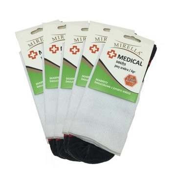 Skarpety MEDICAL jony srebra 44-46 Biały 5-pak