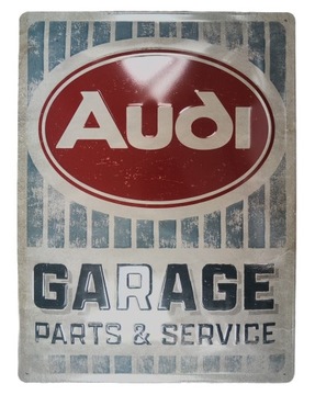 Вывеска AUDI GARAGE металлическая жестяная 30x40
