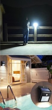 LAMPA SOLARNA Z CZUJNIKIEM RUCHU/ZMIERZCHU 20 LED