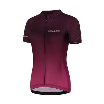 KOSZULKA ROWEROWA DAMSKA KELLYS MADDIE 2 BURGUND KRÓTKI RĘKAW S K812272