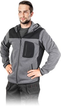 Bluza Robocza Z Kapturem Bluza Polarowa Szara Mocna Ochronna r. M