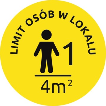 NAKLEJKA NA SZYBĘ 20 cm LIMIT OSÓB W LOKALU NAPIS