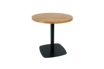Stół okrągły Zdesk Loft 80 x 80 x 76cm czarny, dąb lancelot