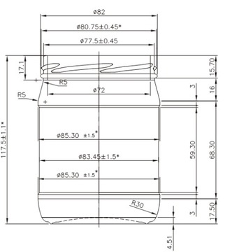 БАНКА ДЛЯ САЛАТА С МЕДОВЫМ вареньем ОБЪЕМОМ 60 Х 500 МЛ С ВИНТОМ