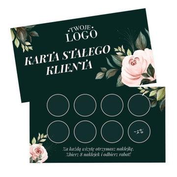 Karty Stałego Klienta do salonu druk z logo 100
