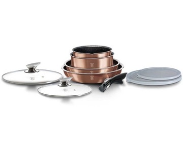 BERLINGER HAUS 9 PCS COOKWARE SET ZESTAW GARNKÓW 9 EL. METALLIC