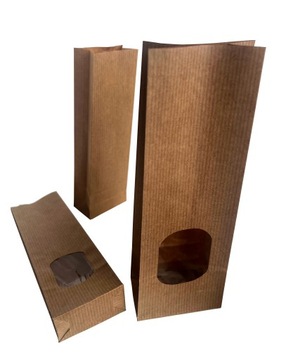 ЭКО БУМАЖНЫЙ ПАКЕТ С ОКНОМ КРАФТ 10 ШТ.