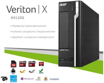 ACER VERITON X4110G A8 3.8GH 8/480SSD LPT COM WS10