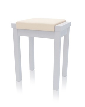 Taboret LINEA Stołek BUK lakierowany Biały Stylowy