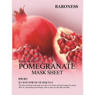 BARONESS POMEGRANATE MASK SHEET ROZŚWIETLAJĄCA MASKA DO TWARZY W PŁACHCIE