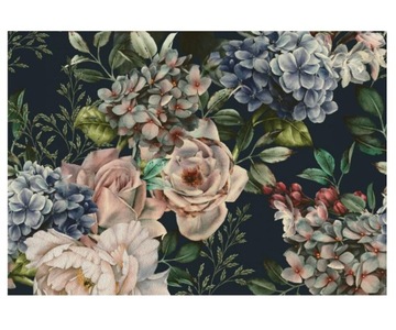 Fototapeta 416x290cm ciemne kwiaty w eleganckim