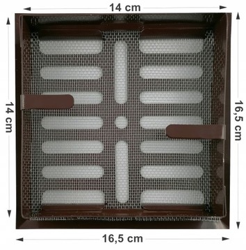 ВЕНТИЛЯЦИОННАЯ РЕШЕТКА 14 Х 14 КАРКАС С СЕТКОЙ КОРИЧНЕВЫЙ