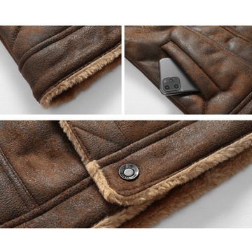 КУРТКА МУЖСКАЯ ЗИМНЯЯ ТЕПЛАЯ КОЖАНАЯ С МЕХОВЫМ УТЕПЛЕНИЕМ ПИЛОТ M