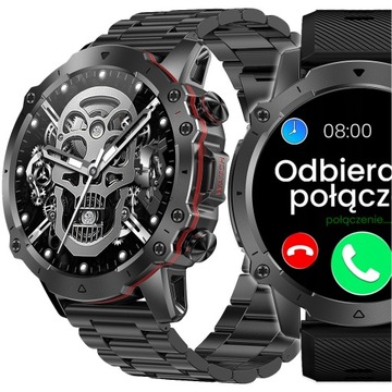 SMARTWATCH MĘSKI POLSKIE MENU ROZMOWY POWIADOMIENIA CIŚNIENIE TĘTNO SPORT
