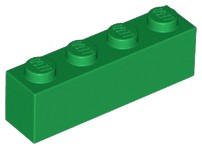 LEGO Klocek - brick 1x4 (3010) zielony 6szt