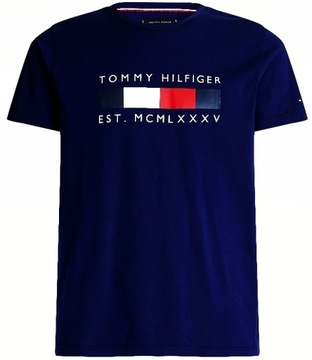 TOMMY HILFIGER EST T-SHIRT KOSZULKA MĘSKA GRANATOWA NA PREZENT / M