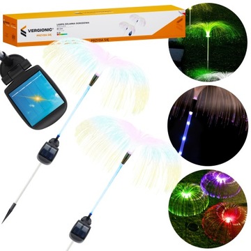 LAMPY SOLARNE OGRODOWE MEDUZA LAMPA SOLARNA WBIJANA OGRODOWA ŚWIATŁOWODOWA