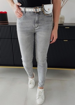 Джинсы MS8 M.SARA Push Up С ПОЯСОМ серые 44 XXL (34) размер 38-48