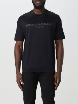 EMPORIO ARMANI luksusowy męski t-shirt koszulka ITALY BLU NAVY rozmiar M