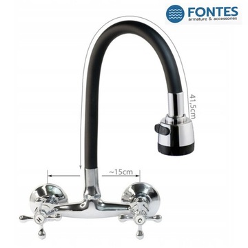 BATERIA KUCHENNA ŚCIENNA KRAN DŁUGA WYLEWKA DO ZLEWU ZLEWOZMYWAK FLEX 2 FUN