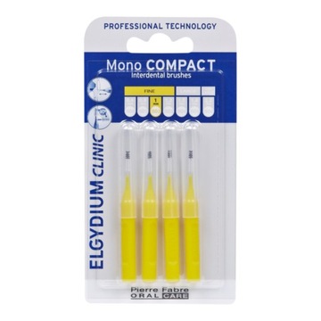Elgydium Clinic Mono Compact szczoteczka międzyzębowa żółta 4 szt.