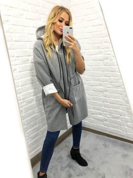 СВИТШОТ 2в1 ПАЛЬТО С КАПЮШОНОМ, КУРТКА oversize
