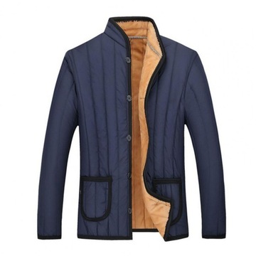 Men Coat Solid Color Single-breasted Stand Collar
