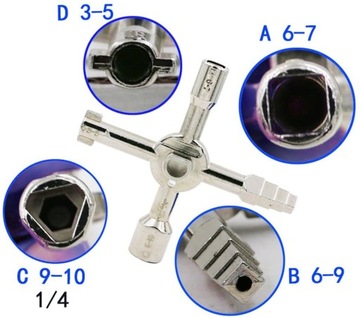УНИВЕРСАЛЬНЫЙ КЛЮЧ ДЛЯ ЭЛЕКТРИЧЕСКИХ ШКАФОВ, РАСПРЕДЕЛИТЕЛЬНЫХ КОРОБОК, СТАЛЬ 10в1