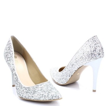 Туфли на высоком каблуке с блестками - TYMOTEO LARI - SILVER 41