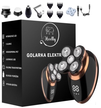 Holicí Strojek Pánský Elektrický Holicí Strojek Na Holení Hlavy Vousů Zastřihovač 5V1 Heelly