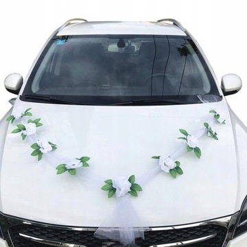 Dekoracja ślubna samochodu ozdoby na auto do ślubu