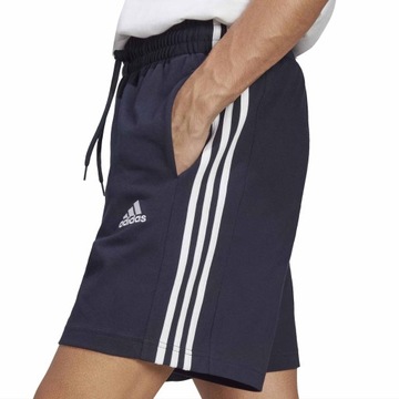 ADIDAS M 3S SHORTS IC9379 MĘSKIE BAWEŁNIANE SPODENKI KRÓTKIE GRANAT 3 PASKI