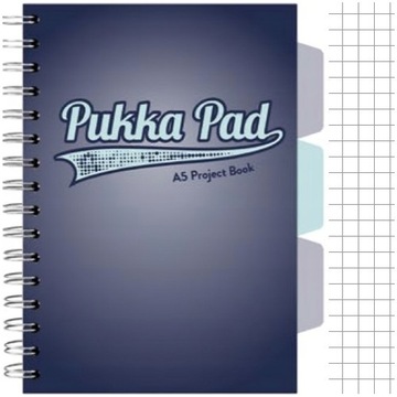 KOŁOZESZYT KOŁONOTATNIK PUKKA PAD A5/100 KARTEK Z PRZEKŁADKAMI NIEBIESKI