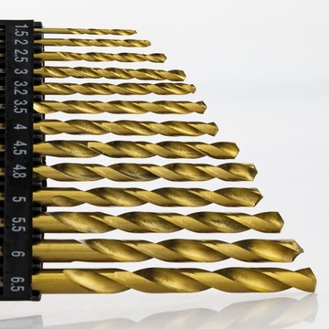 Набор сверл, сверла HSS по металлу 1,5 - 6,5 мм, для дрели, 13 шт.