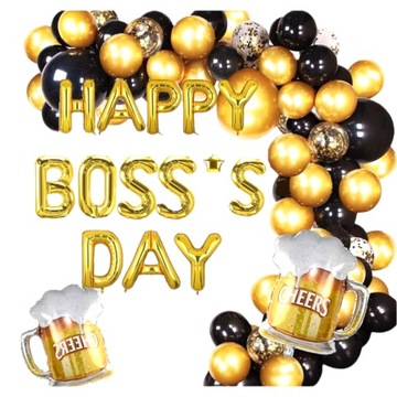 Zestaw balonów Happy BOSS day Urodziny szefa