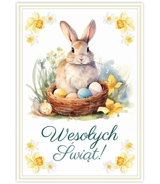 KARTKA WIELKANOCNA ŚWIĄTECZNA ZAJĄCZEK