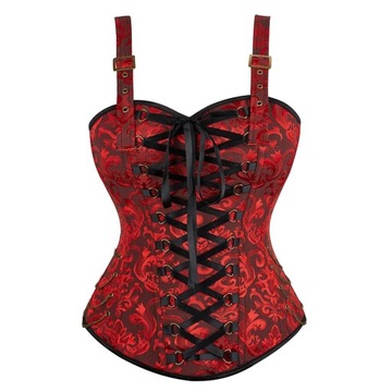 Women Corset with Straps Overbust Bustier Plus Siz