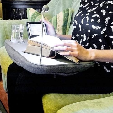 Портативная плоская подставка для ноутбука Relaxdays со светодиодной подсветкой, серая