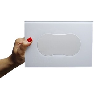 Osłona szklana extra biała w połysku pod kontakt gniazdko podwójna 15x22 cm