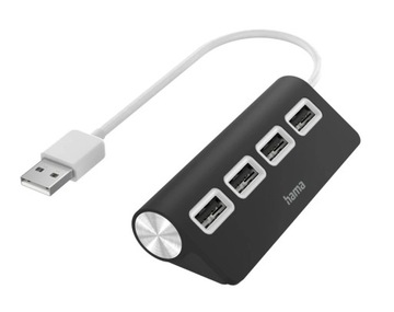 HUB 1:4 USB 2.0 Rozgałęziacz 4x USB-A, Black HAMA