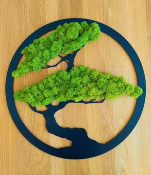 Картина мох, дерево бонсай, подарочное дерево, натуральный мох, 40 см