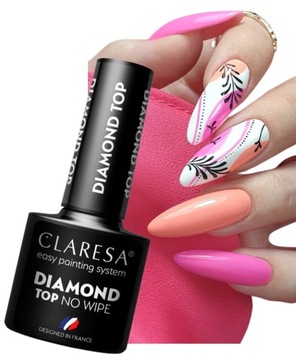 CLARESA TOP DIAMOND HYBRYDOWY DO PAZNOKCI POŁYSK MOCNY 5ML