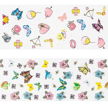 10 x ТРАНСФЕРНАЯ ФОЛЬГА ДЛЯ УКРАШЕНИЯ НОГТЕЙ НАБОР «ГИБРИДНЫЕ БАБОЧКИ ЦВЕТЫ» 04