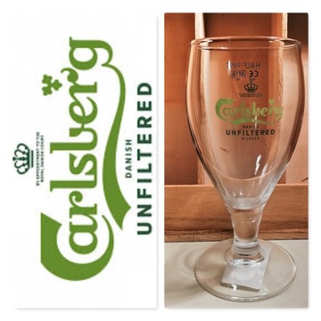 CARLSBERG UNFILTERED BEER szklanka Half Pint