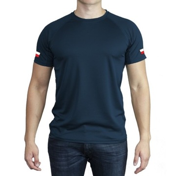 koszulka wojskowa techniczna t-shirt wojskowy pod mundur granatowa flagi PL