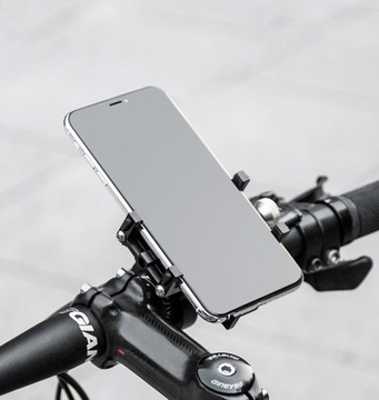 Mocny uchwyt rowerowy na telefon smartfon aluminiowy 360 do roweru